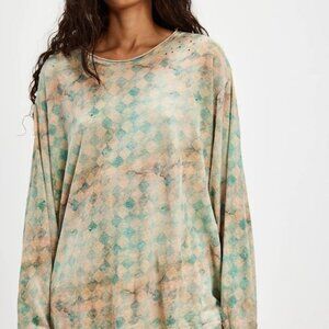 Magnolia Pearl Tangier VIGGO Tee Checker Long Sleeve NWT OS